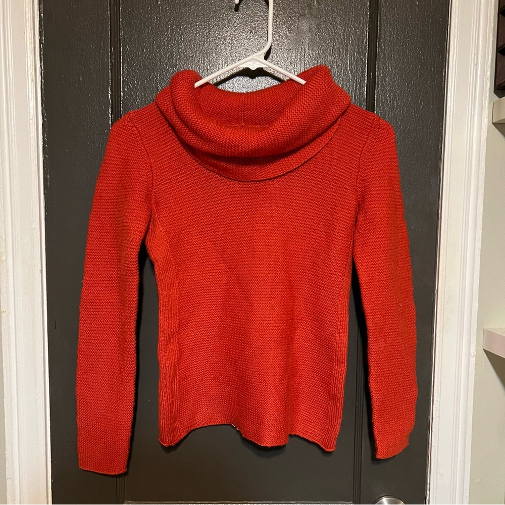 Orange Cowl Neck Sweater